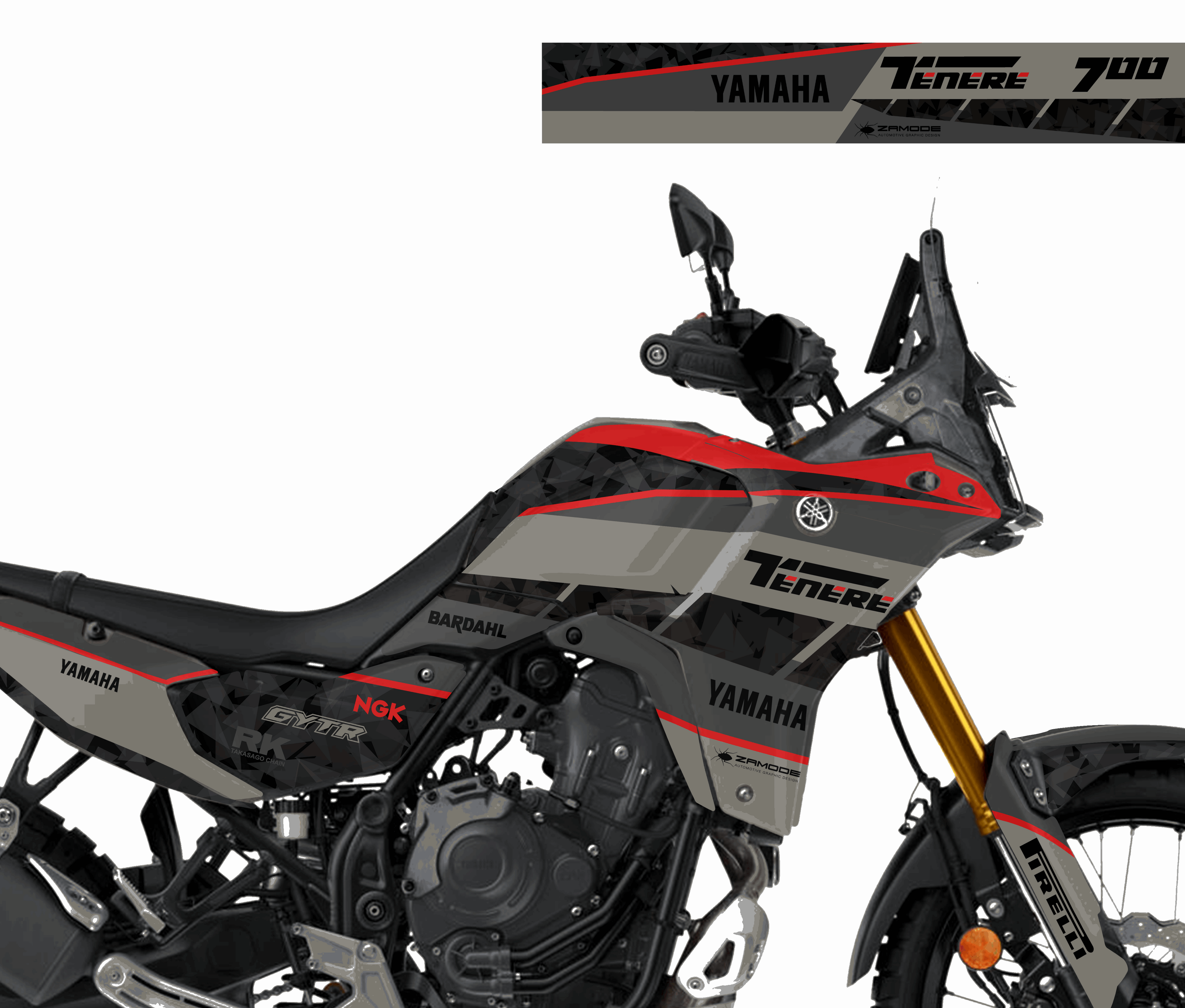 kit grafiche Yamaha Tenere 700 2025 rosso rubino