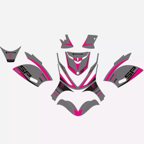 graphics for Piaggio Zip sp "Victory" (Gray fuchsia)