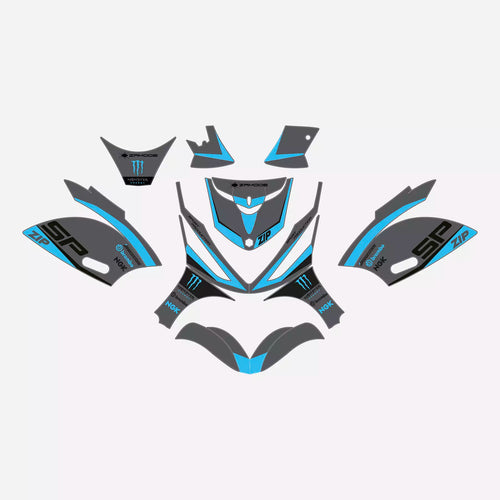 graphics for Piaggio Zip sp "Victory" (Gray blue)