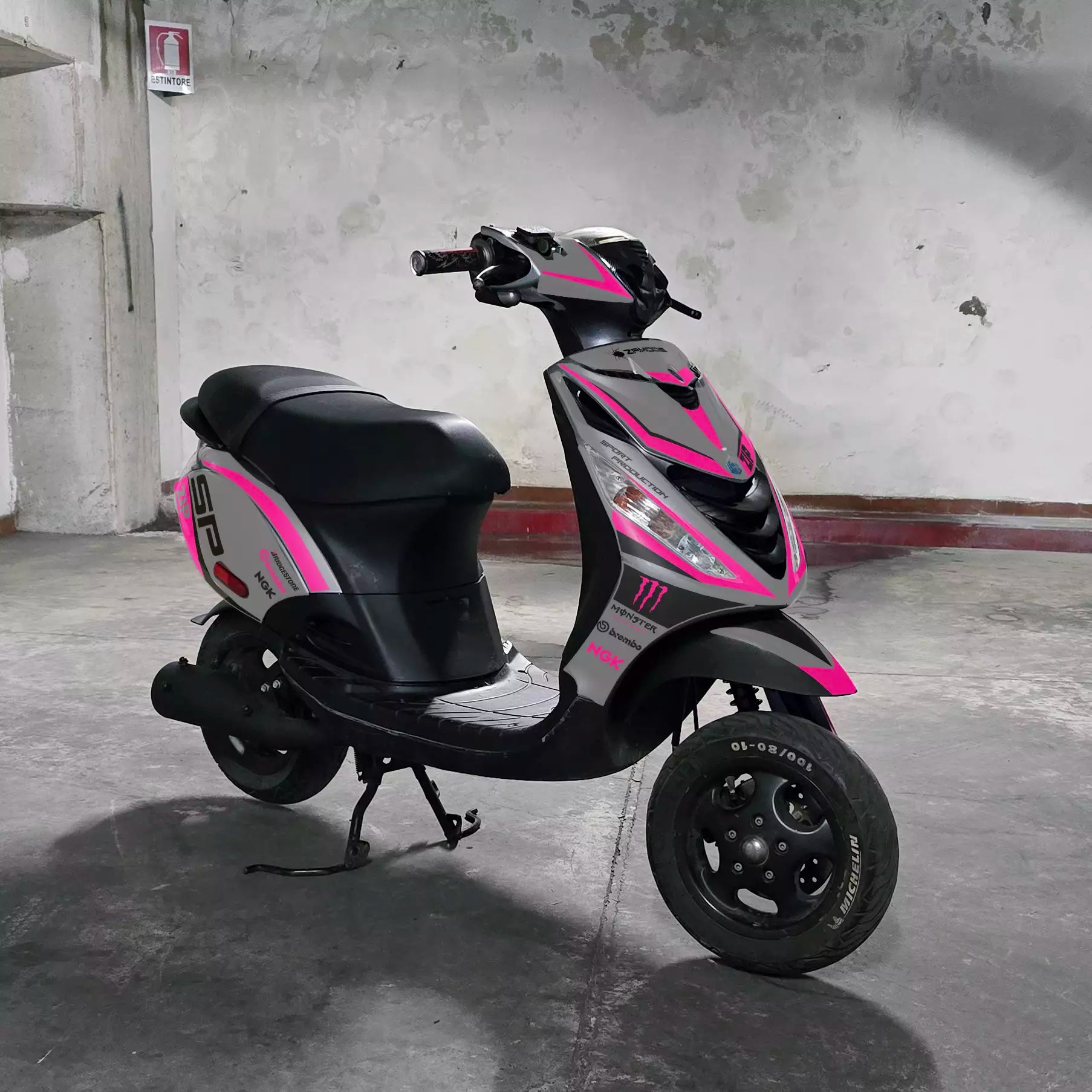 graphics for Piaggio Zip sp "Victory" (Gray fuchsia)