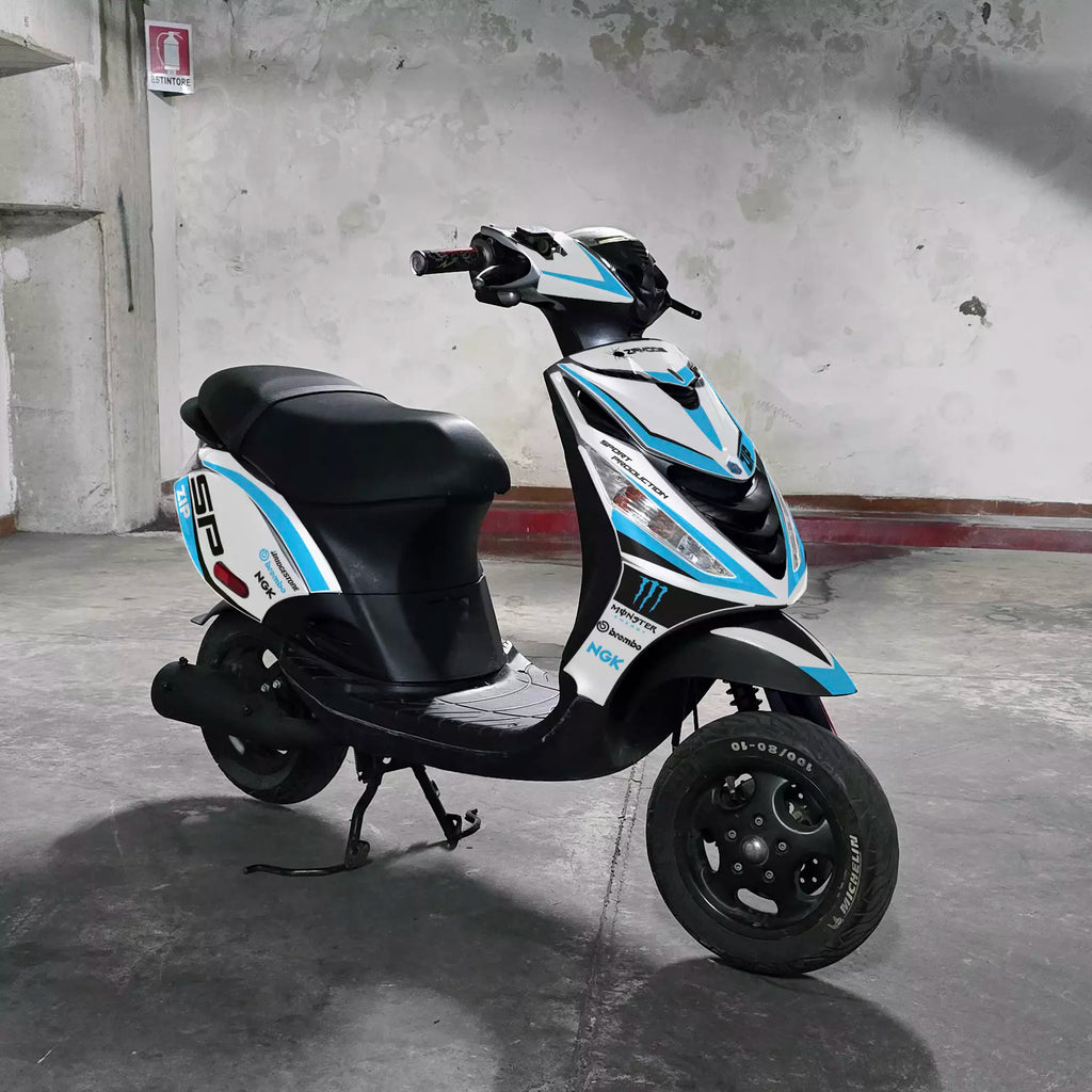 graphics for Piaggio Zip sp "Victory" (White blue)