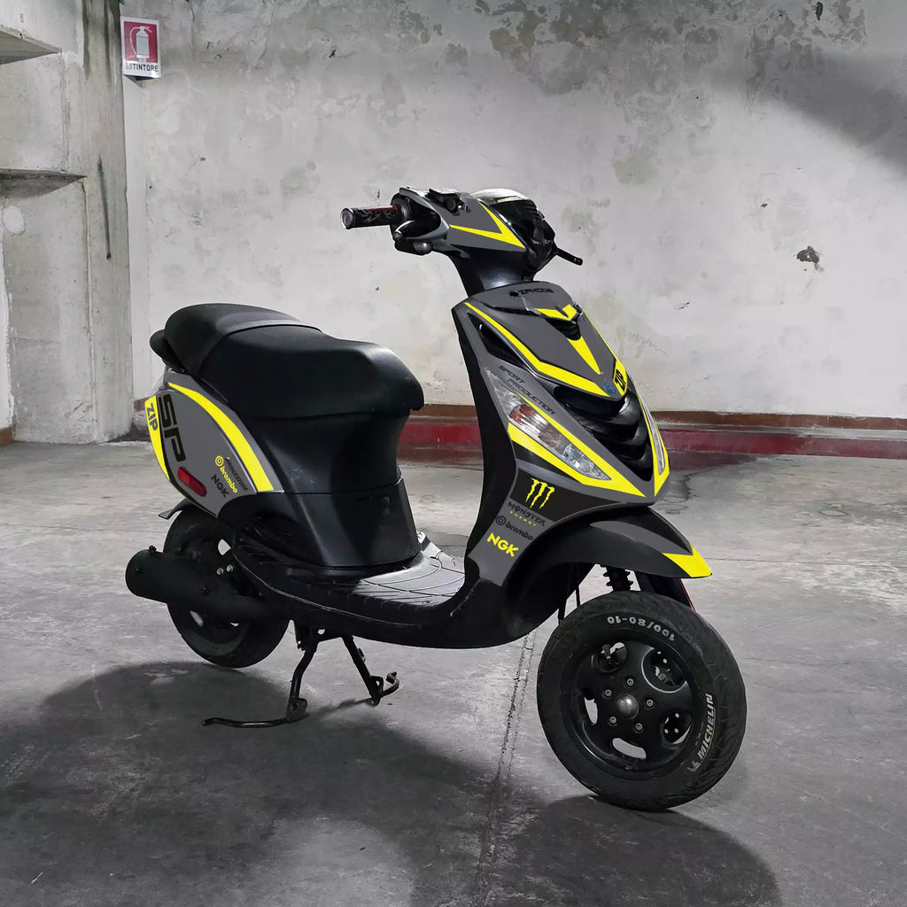 graphics for Piaggio Zip sp "Victory" (Gray Yellow)
