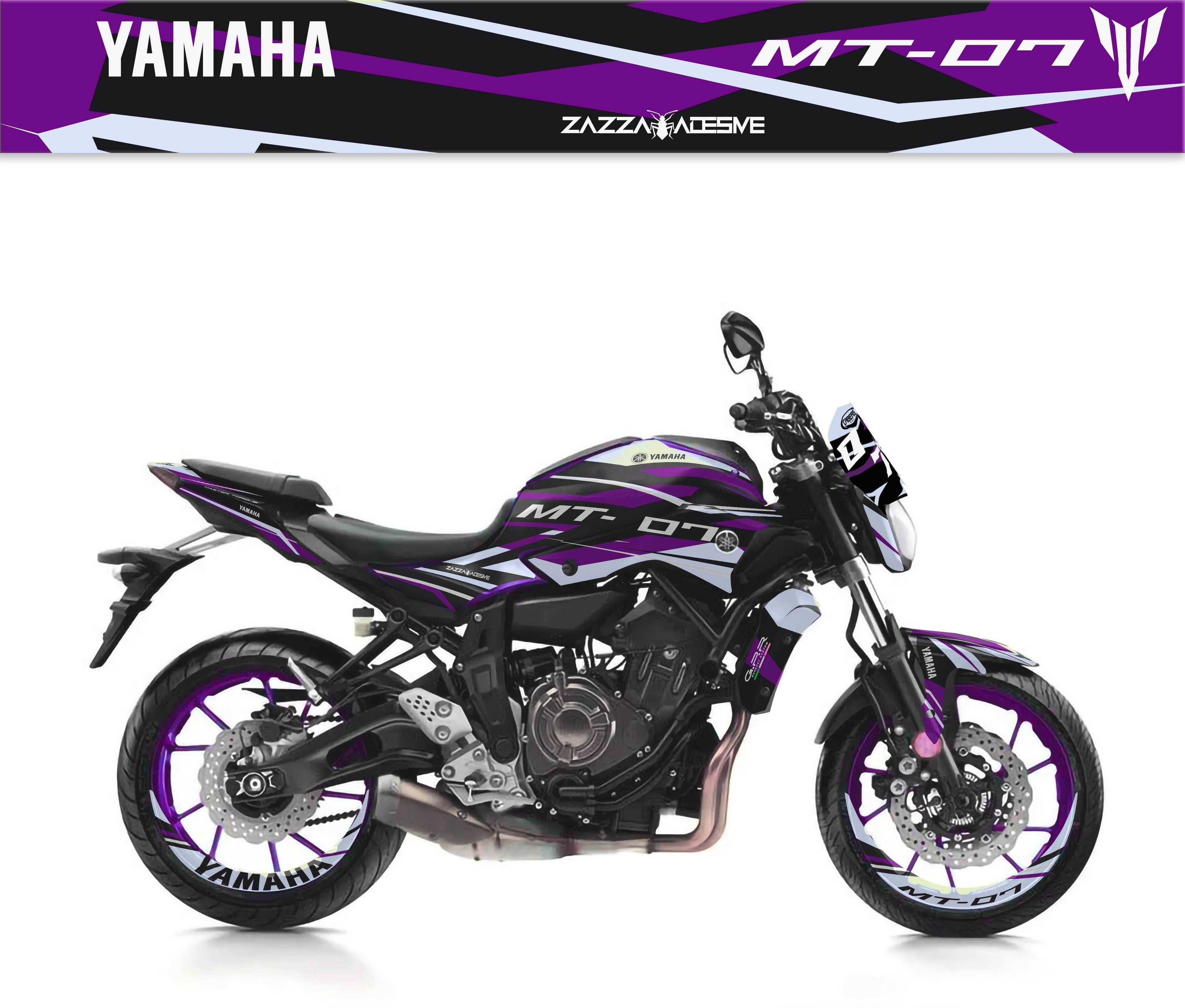 kit grafiche per mt 07 2014 - 2017 bianco viola - Zamode