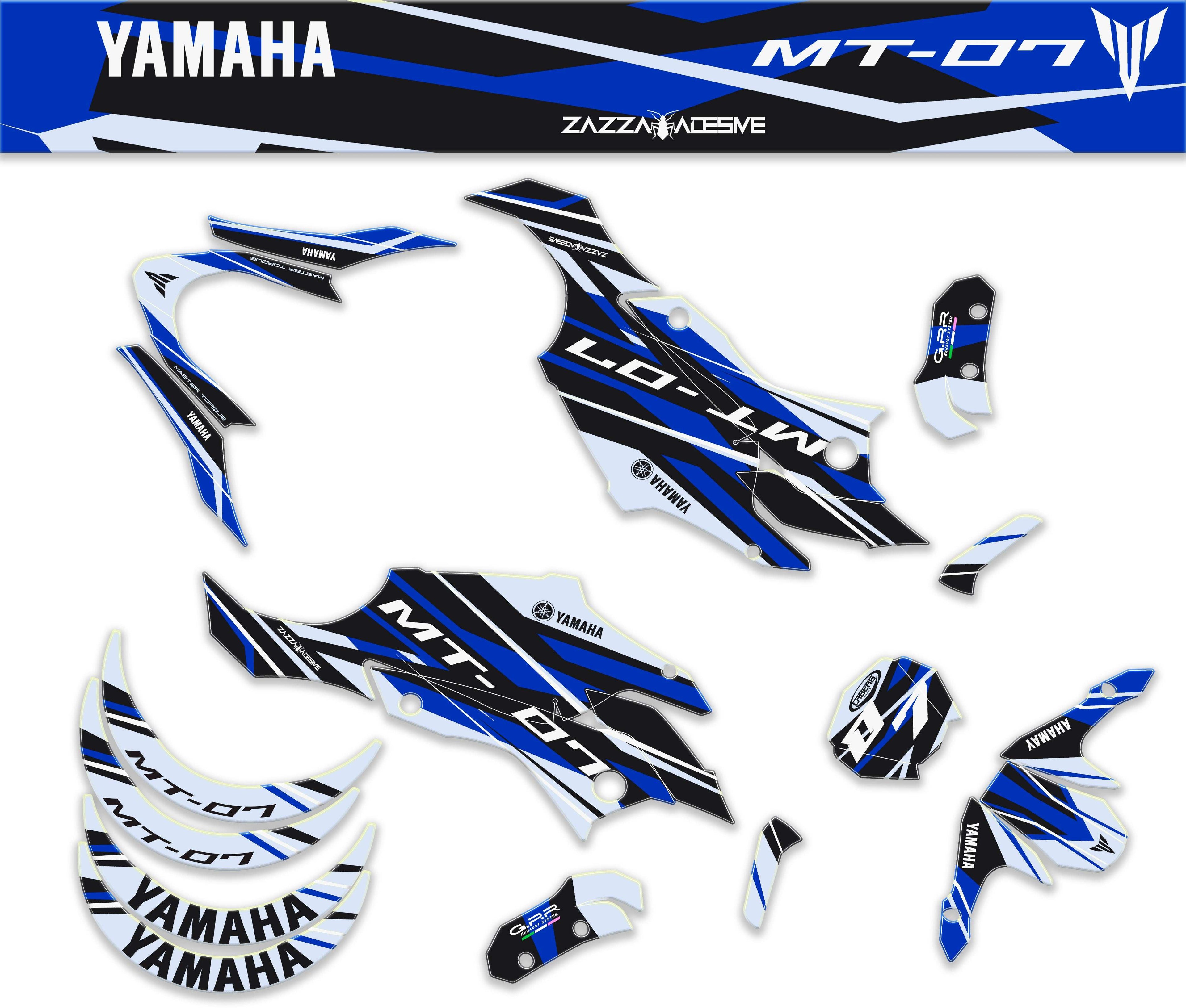 kit grafiche per mt 07 2014 - 2017 blu grigio