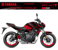 kit grafiche per mt 07 2021 - 2024 Rosso nero - Zamode