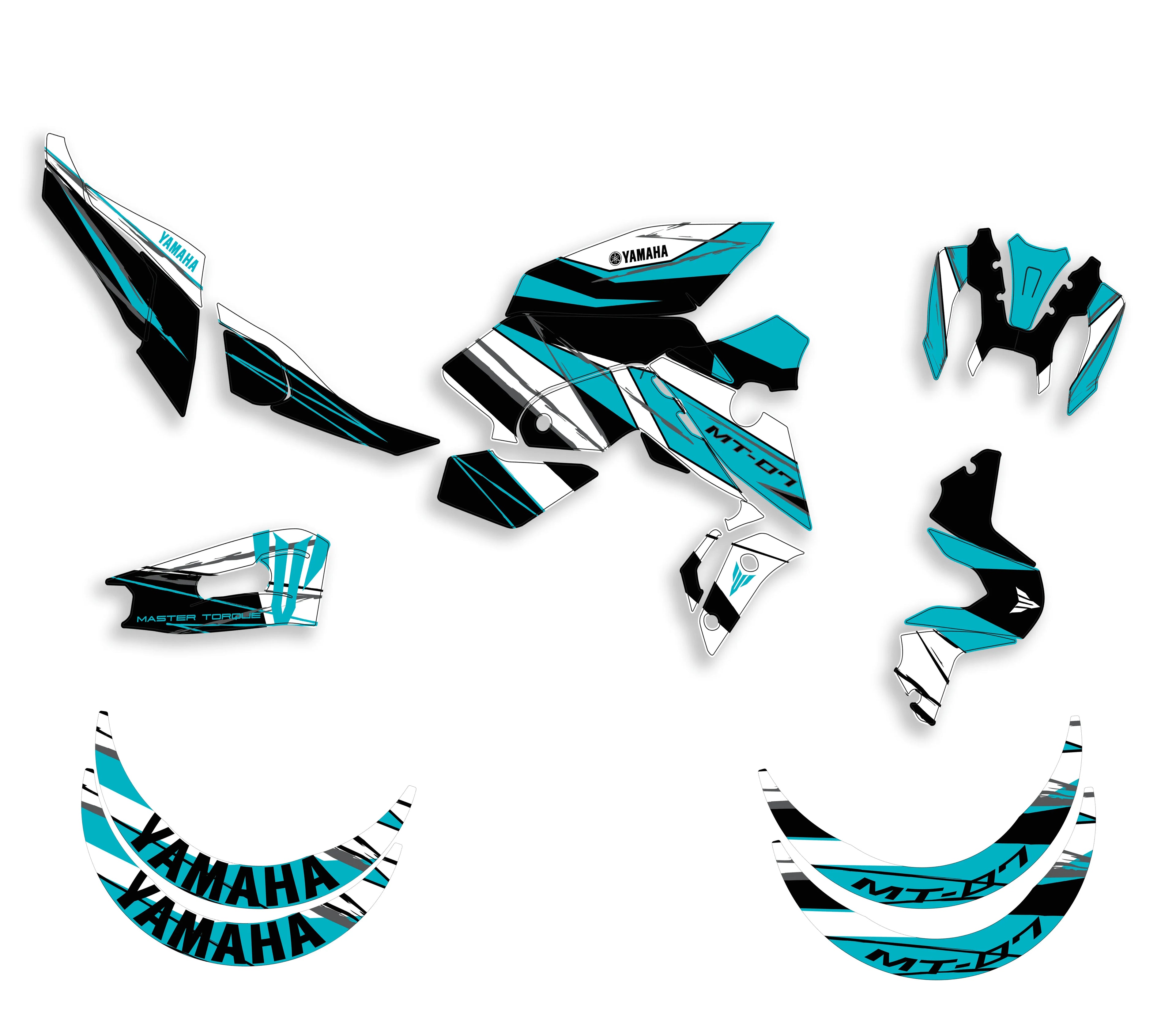 kit grafiche per mt 07 2021 - 2024 ciano bianco - Zamode