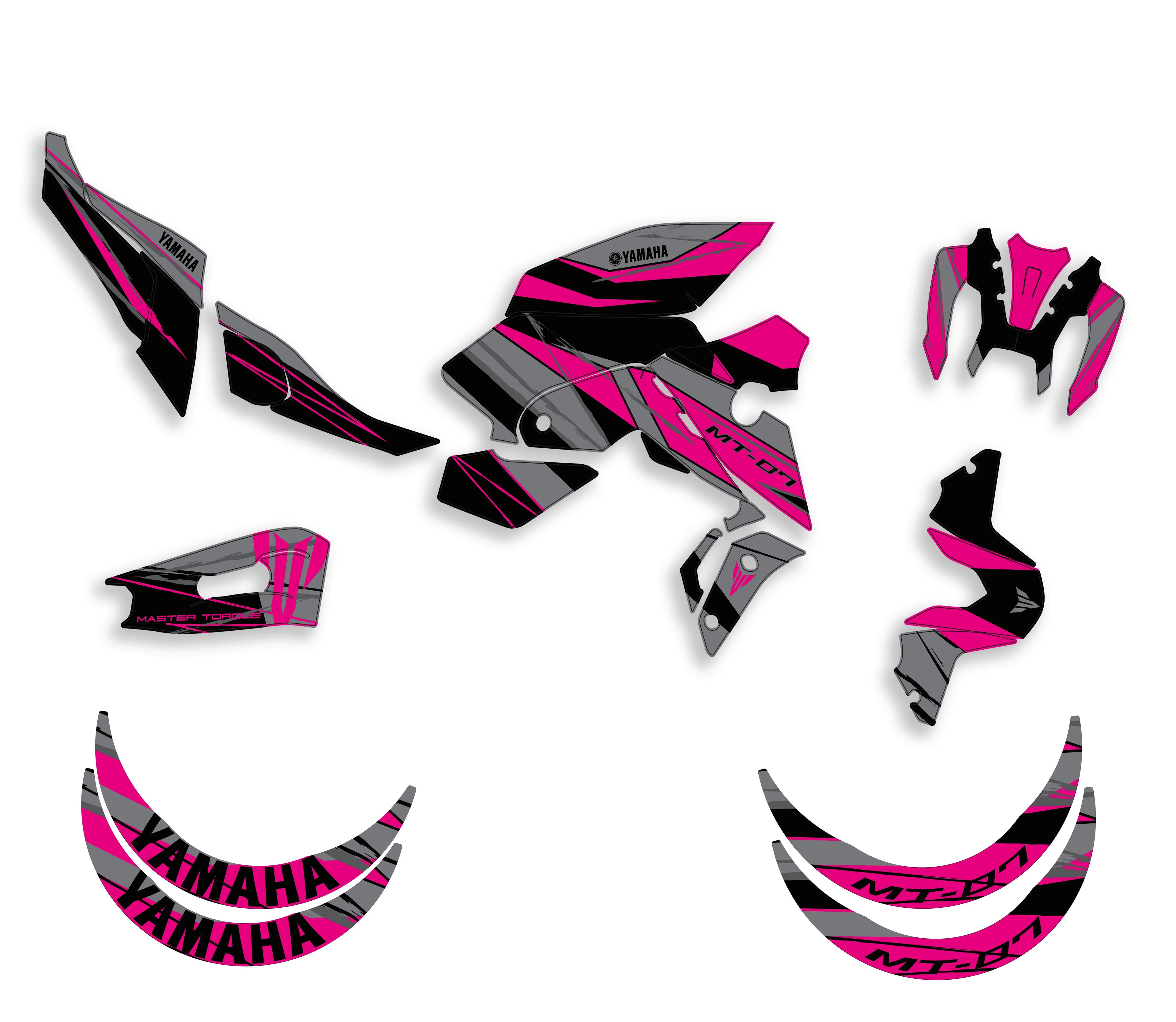 kit grafiche per mt 07 2021 - 2024 magenta grigio - Zamode
