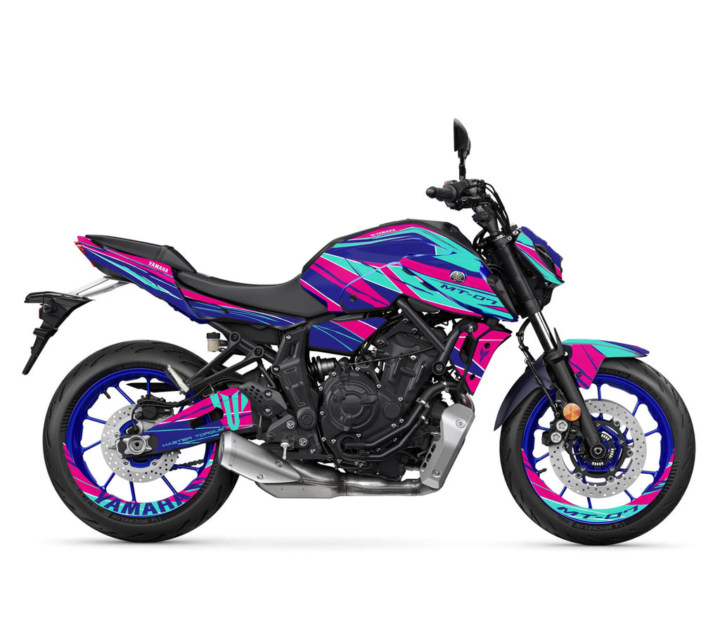 kit grafiche per mt 07 2021 - 2024 magenta ciano - Zamode