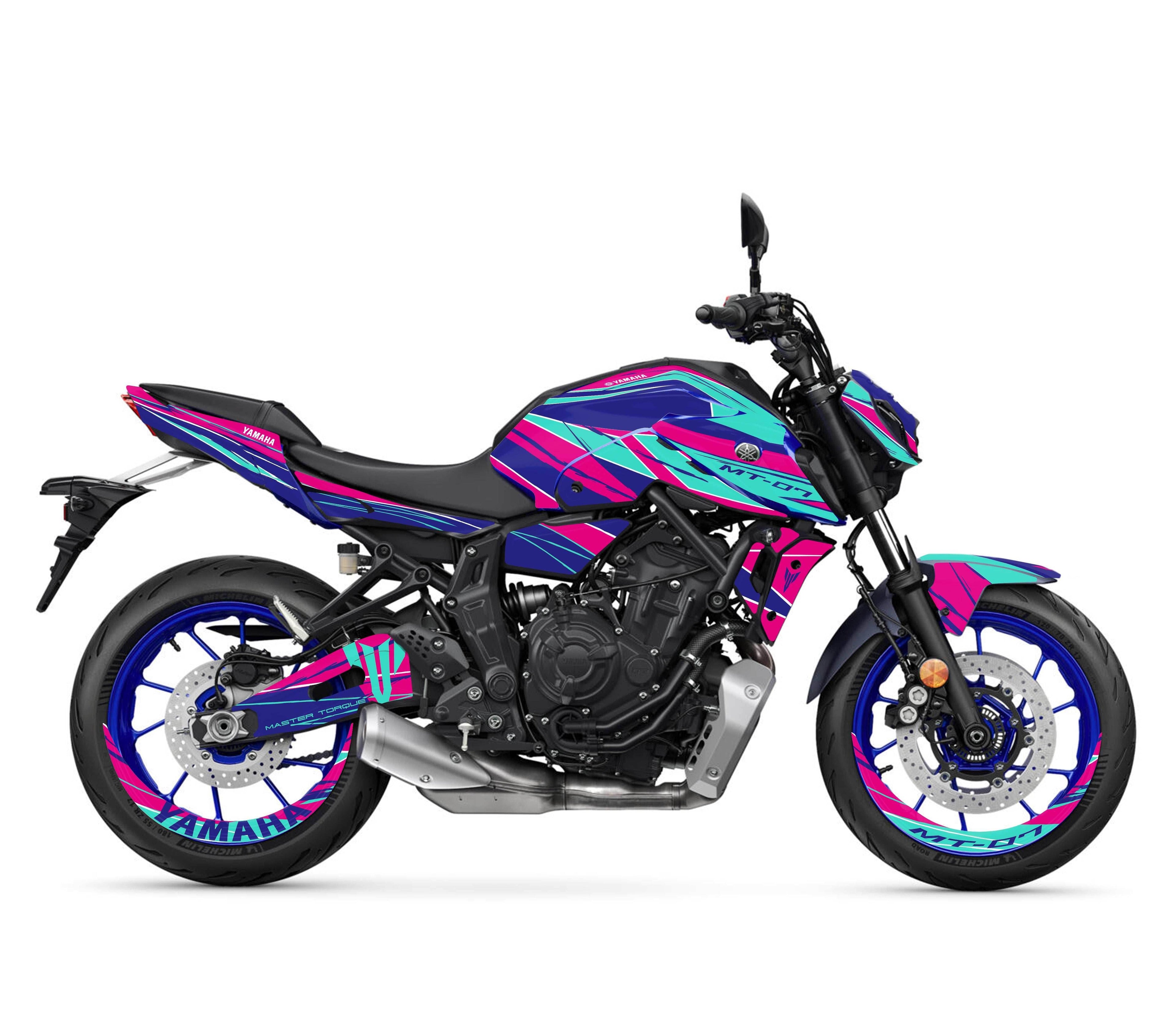kit grafiche per mt 07 2021 - 2024 magenta ciano - Zamode