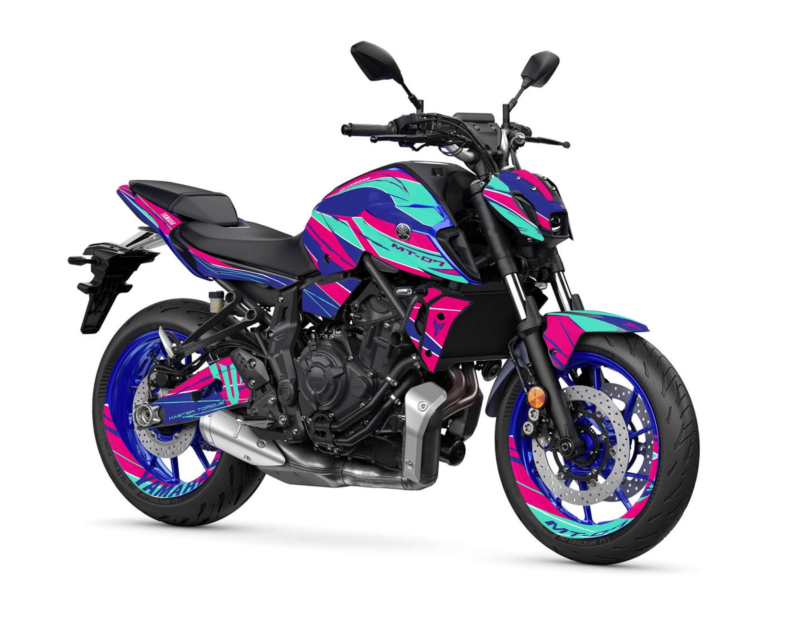kit grafiche per mt 07 2021 - 2024 magenta ciano - Zamode