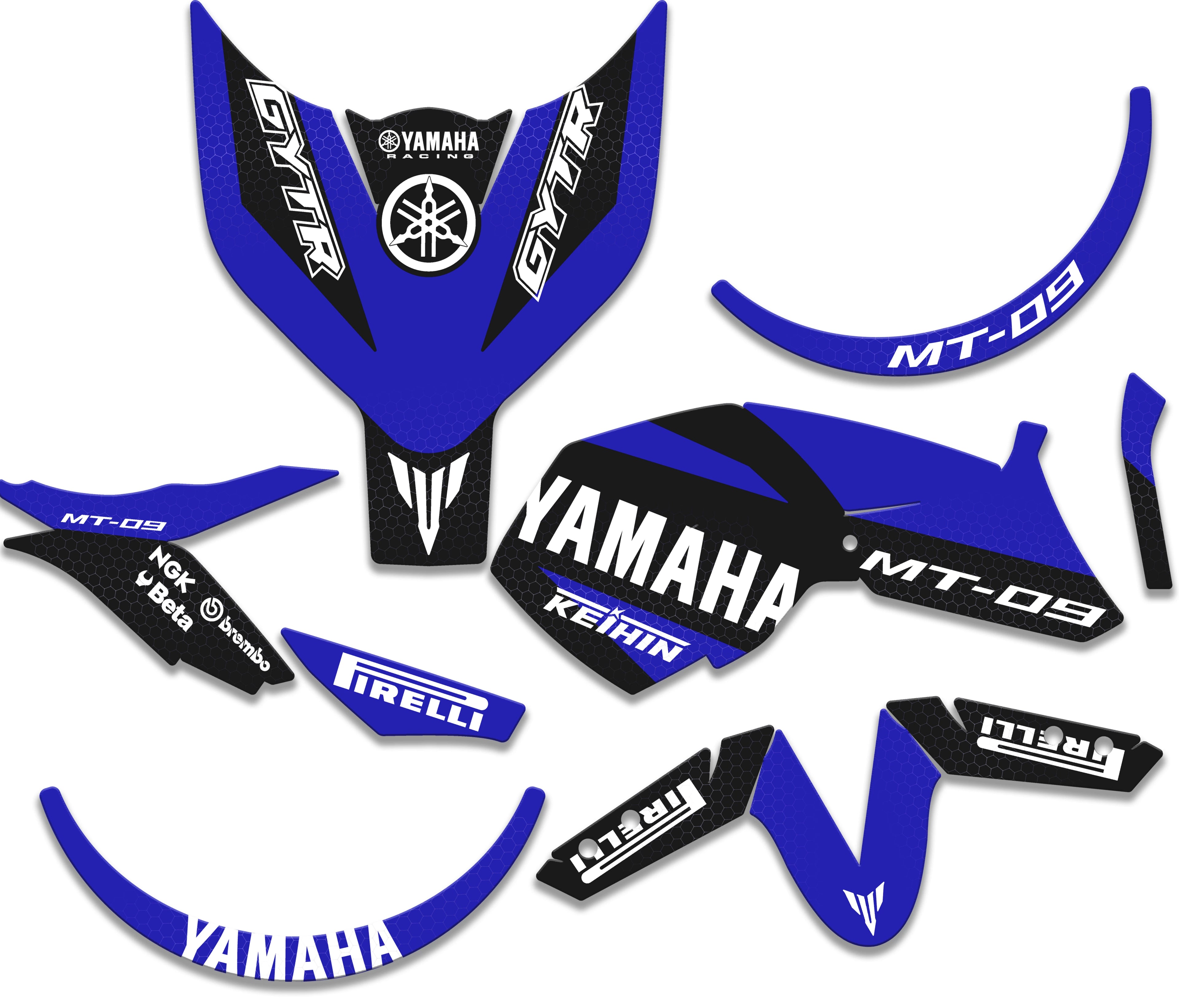 Graphic kit for MT 09 2013 - 2016 RACE BLUE