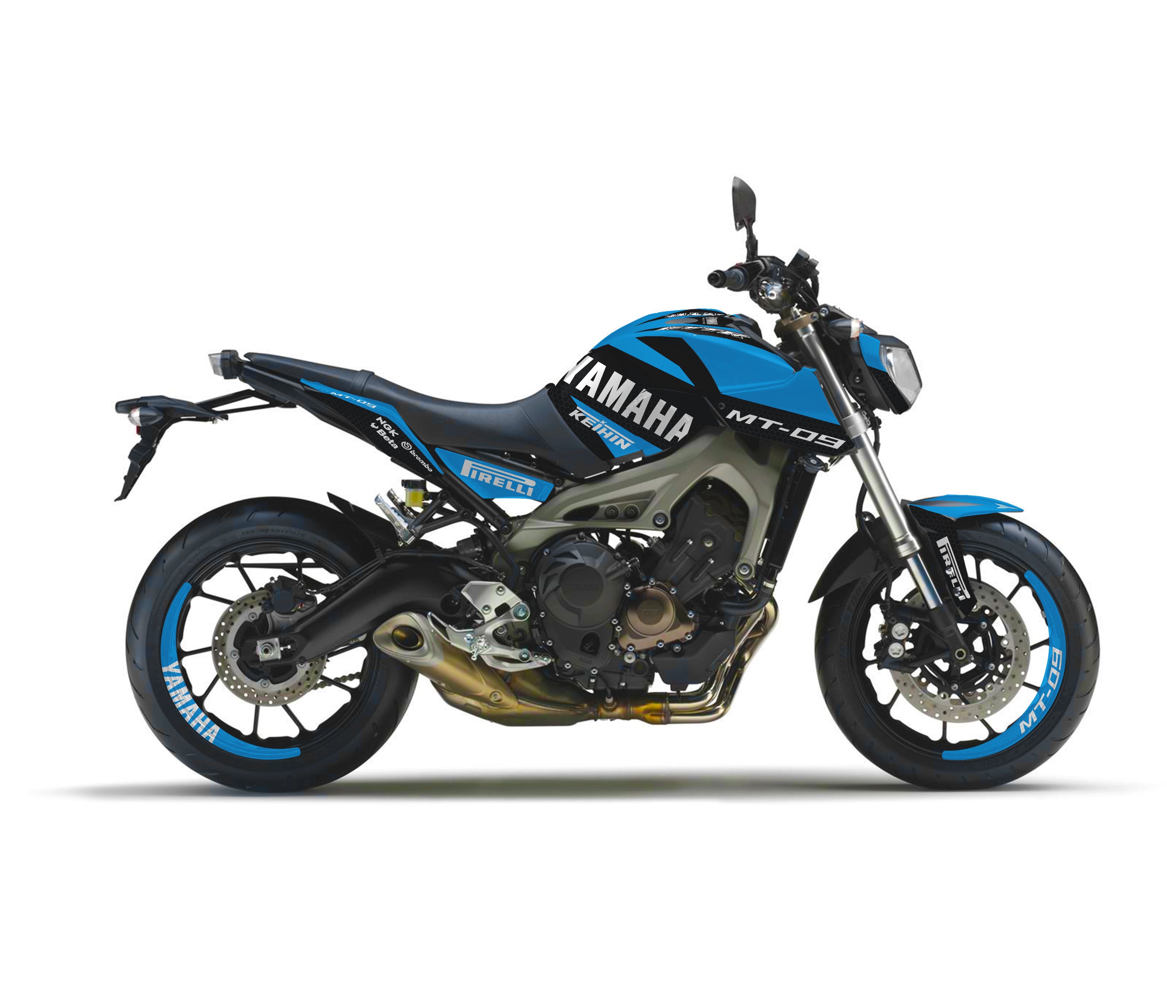 Graphic kit for MT 09 2013 - 2016 RACE CYAN