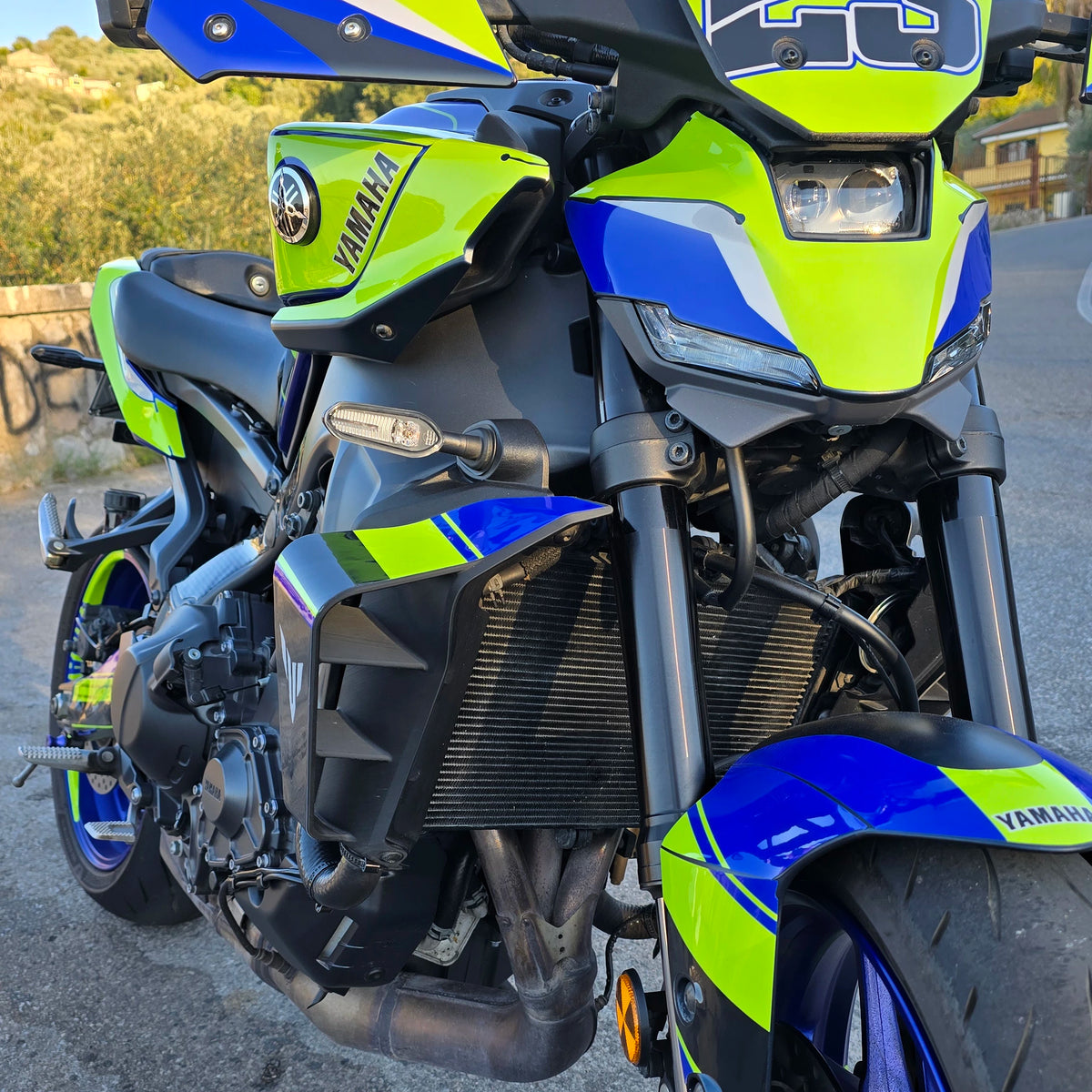 Grafik-Kit für YAMAHA MT-09 2024 - 2025 säuregrün blau