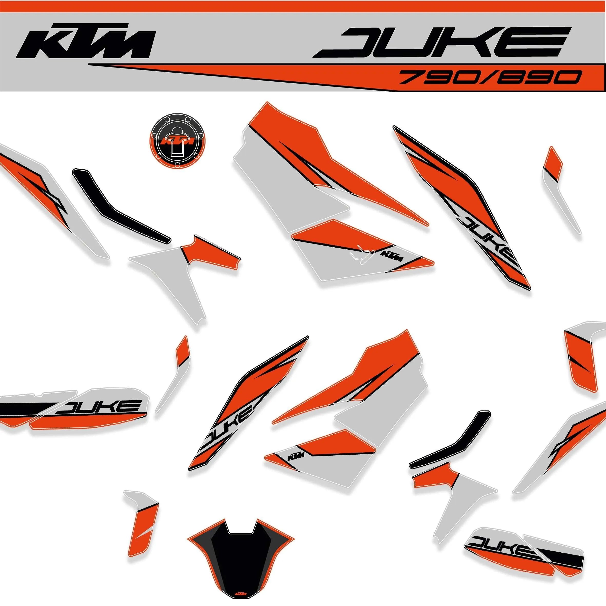kit grafiche per ktm duke 790 / 890  Fast gray
