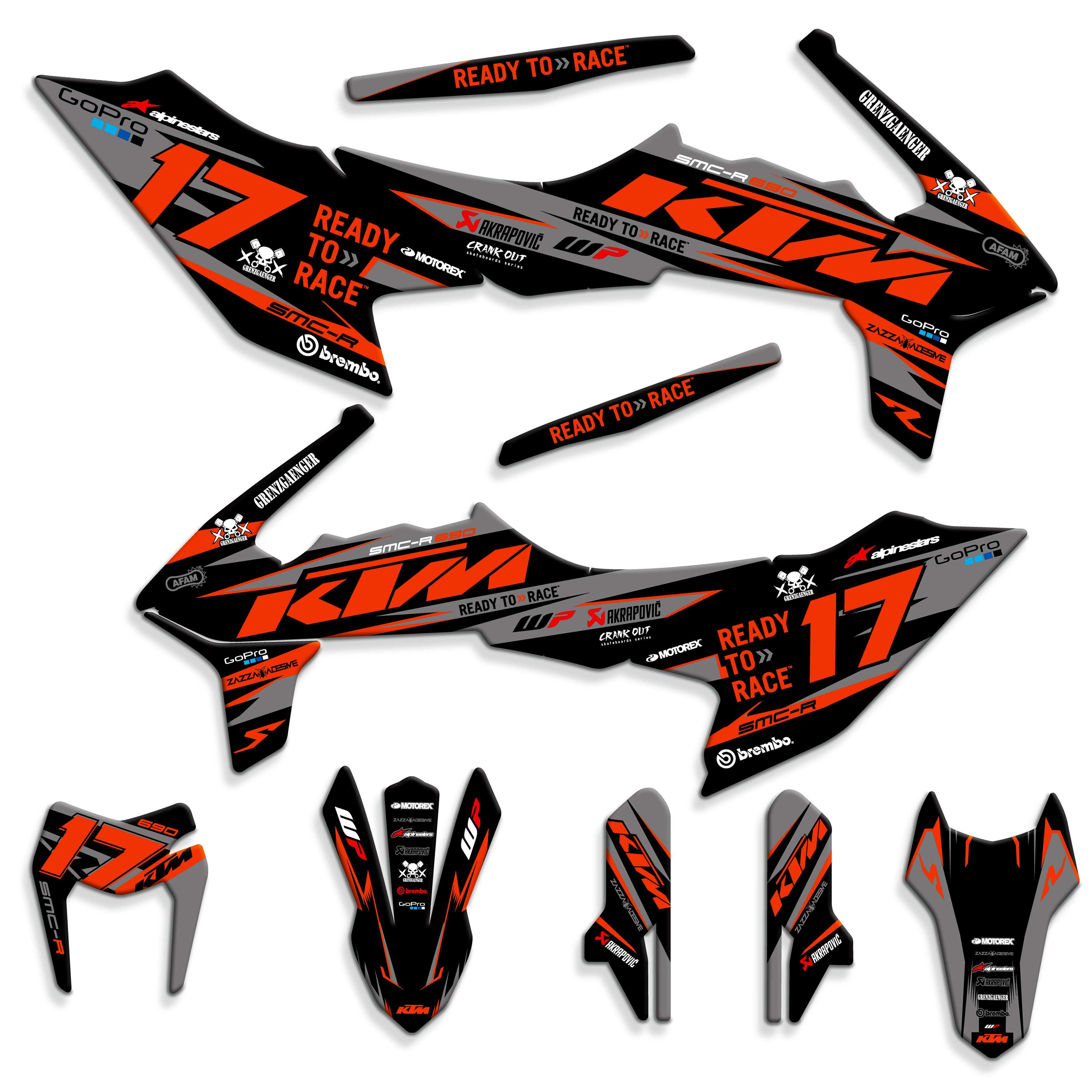 kit grafiche  KTM SMC-R 690 nero 2 2019 - 2024