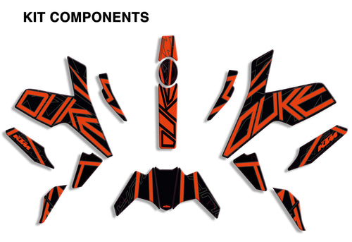 graphic kit for ktm duke 125 / 390 Graffiti Arancio 1