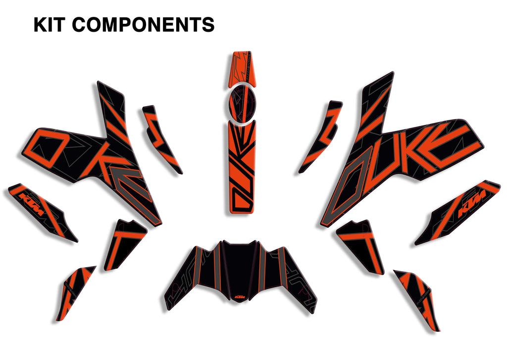graphic kit for ktm duke 125 / 390 Arancio 2