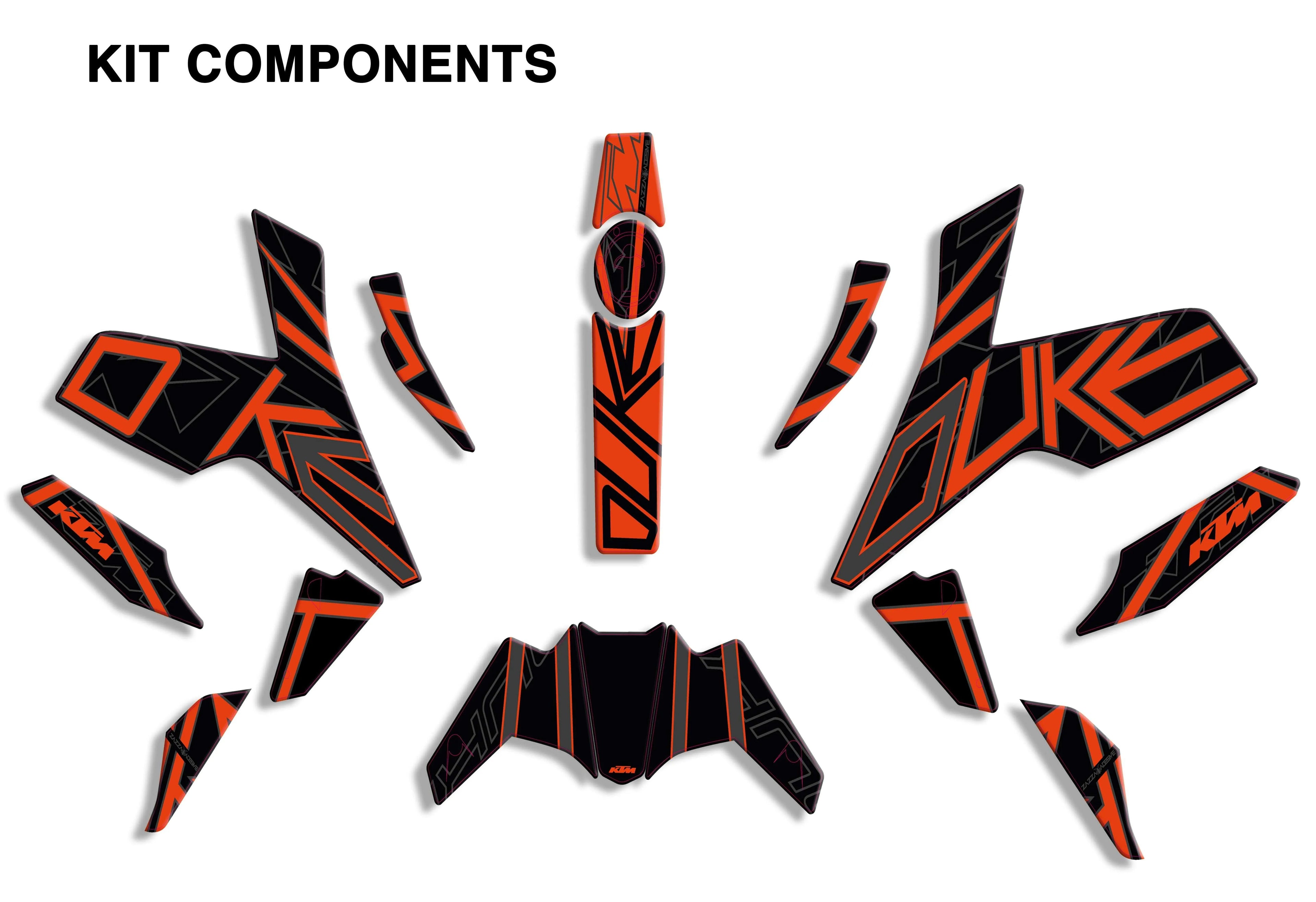 graphic kit for ktm duke 125 / 390 Arancio 2