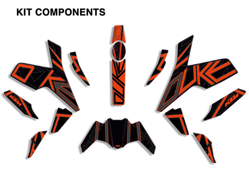 graphic kit for ktm duke 125 / 390 Arancio 2