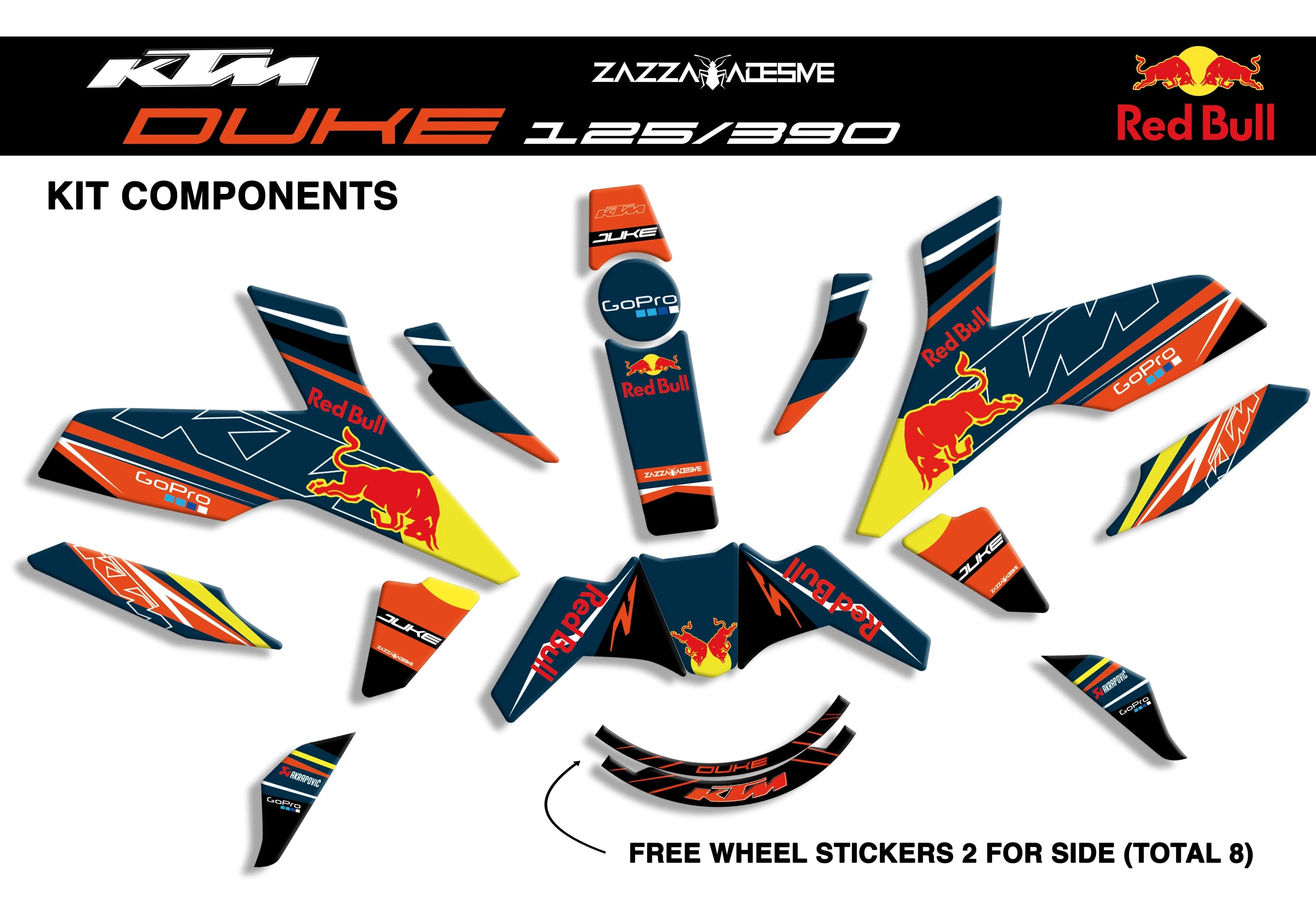 graphic kit for ktm duke 125 / 390 Rb Blue