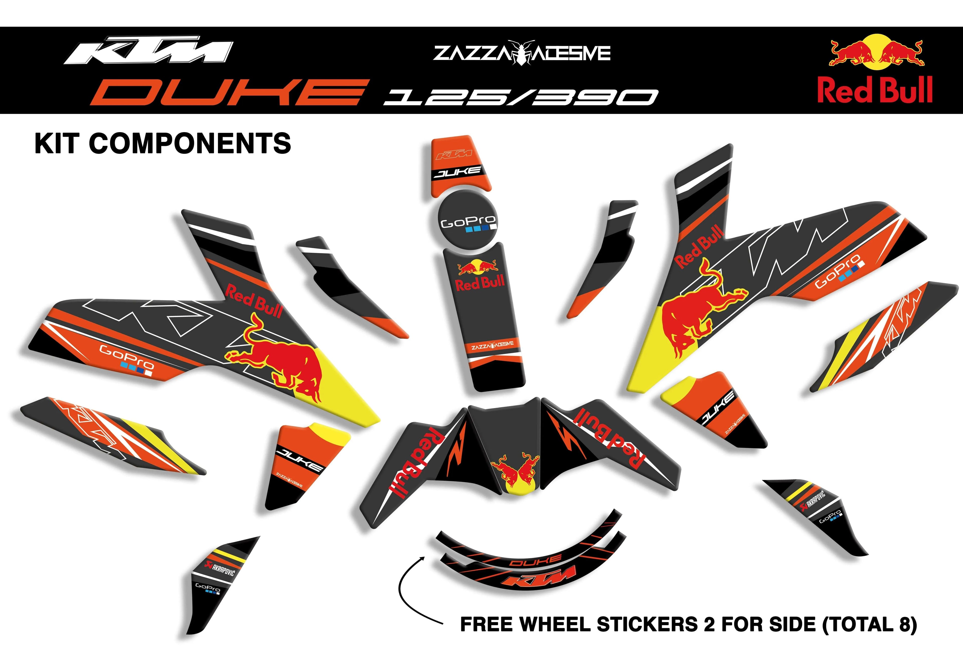 graphic kit for ktm duke 125 / 390 Rb grigio arancio