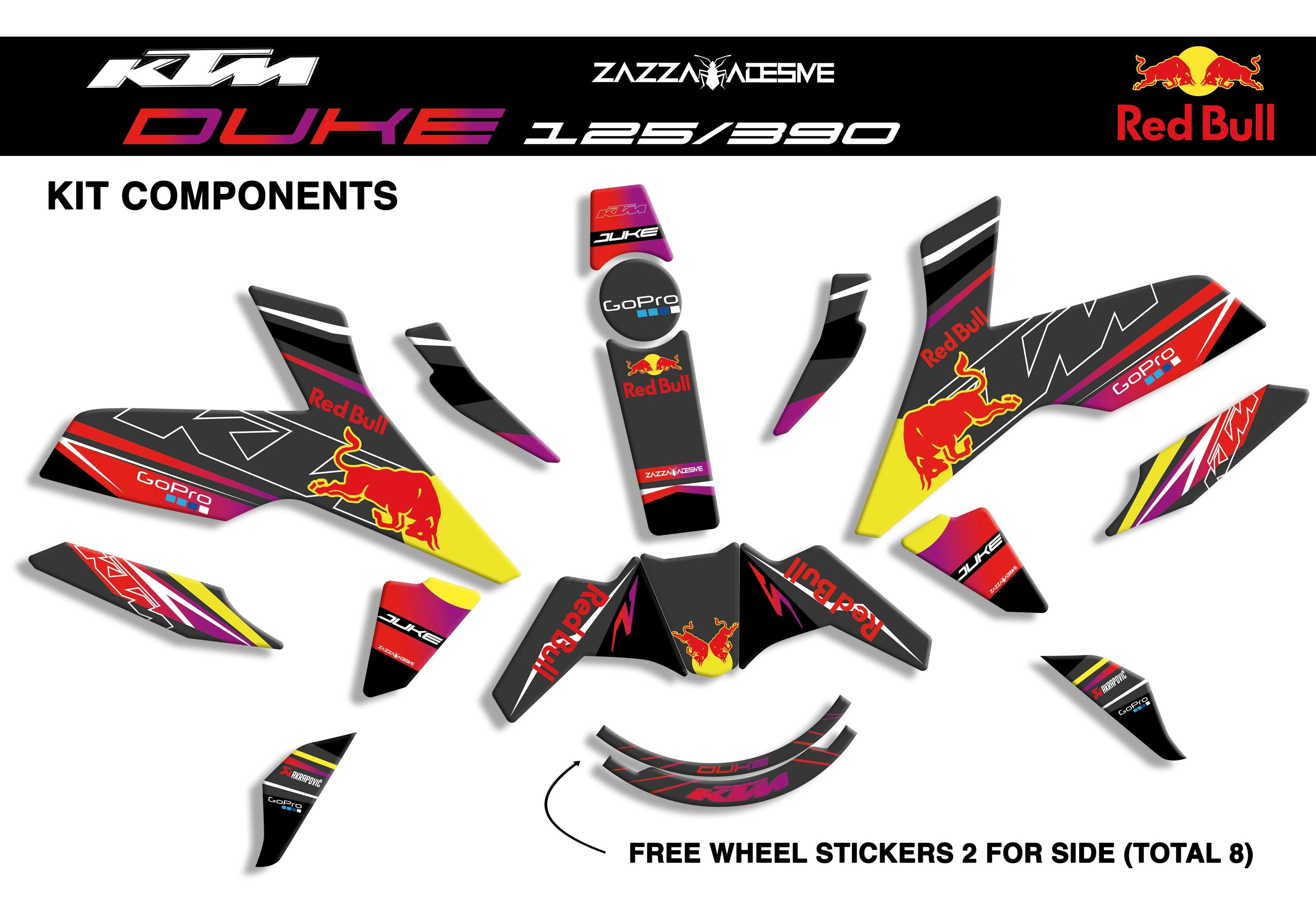 graphic kit for ktm duke 125 / 390 Rb grigio viola
