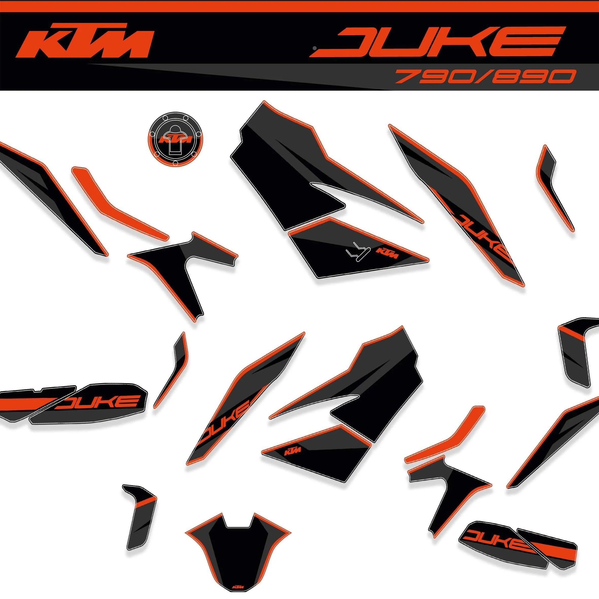 kit grafiche per ktm duke 790 / 890  Fast orange
