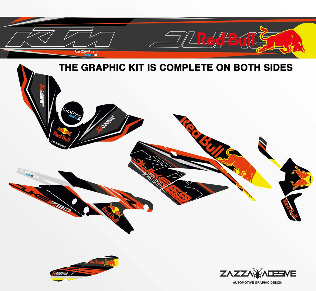 kit grafiche per ktm duke 790  / 890 Rb Nero  Arancio