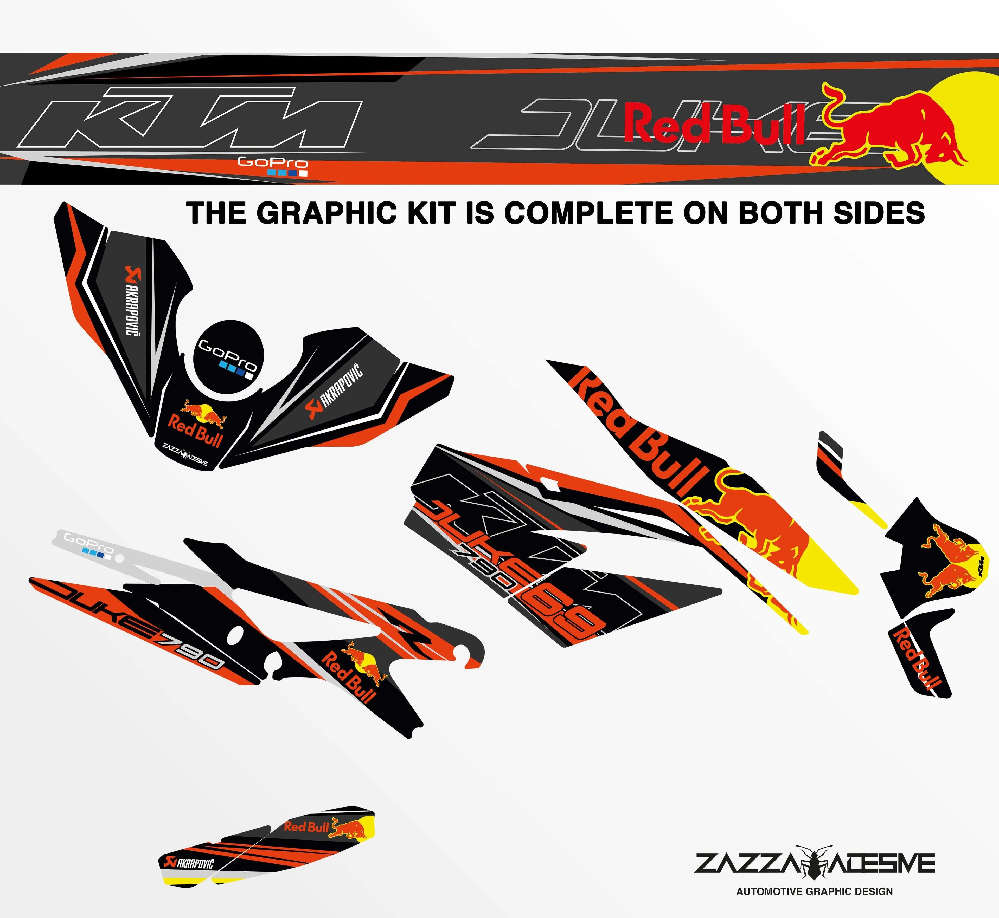 kit grafiche per ktm duke 790  / 890 Rb Nero  Arancio