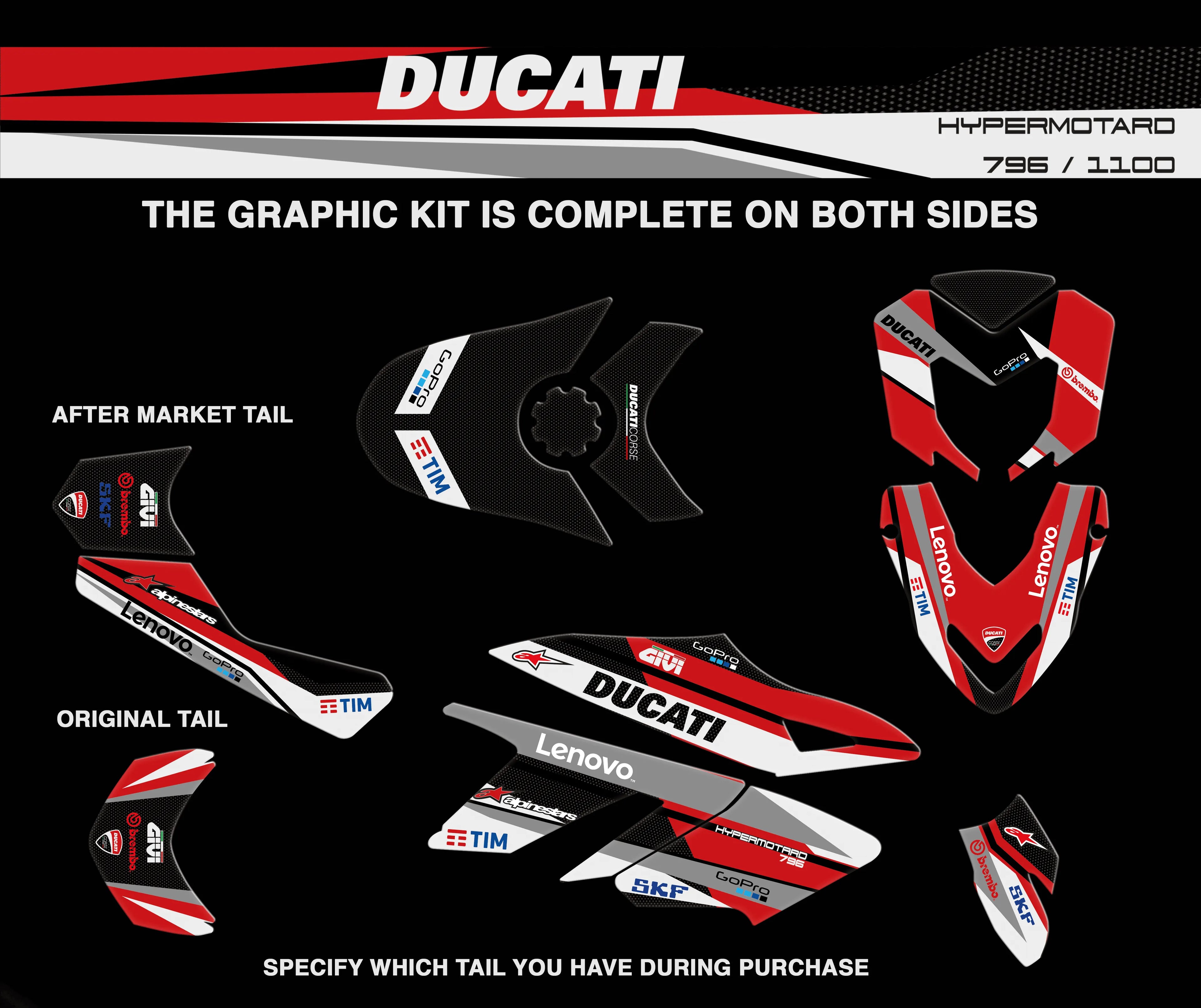kit grafiche Ducati hypermotard 796 / 1100 - Zamode
