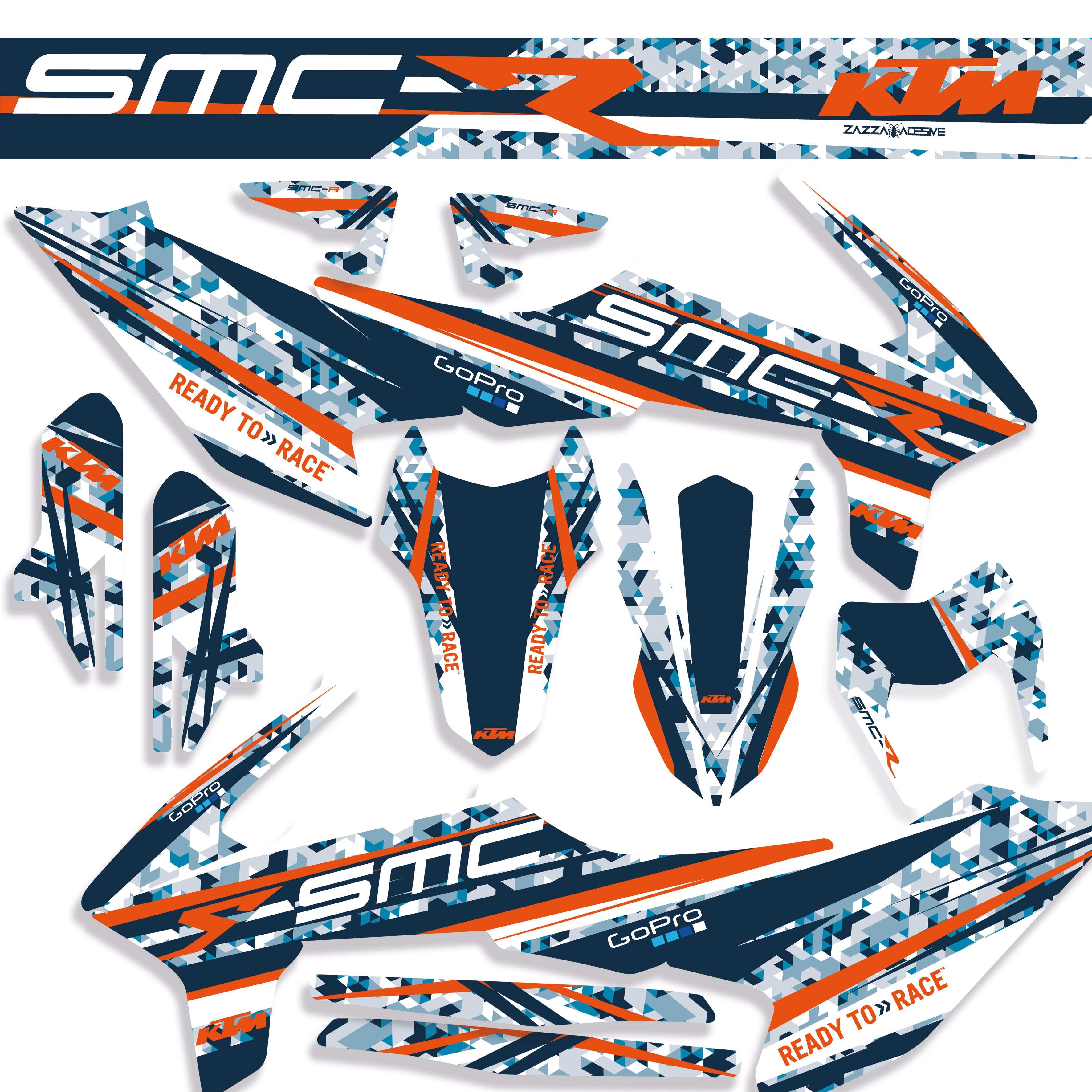 kit grafiche  KTM SMC-R 690 blu camo 2019 - 2024