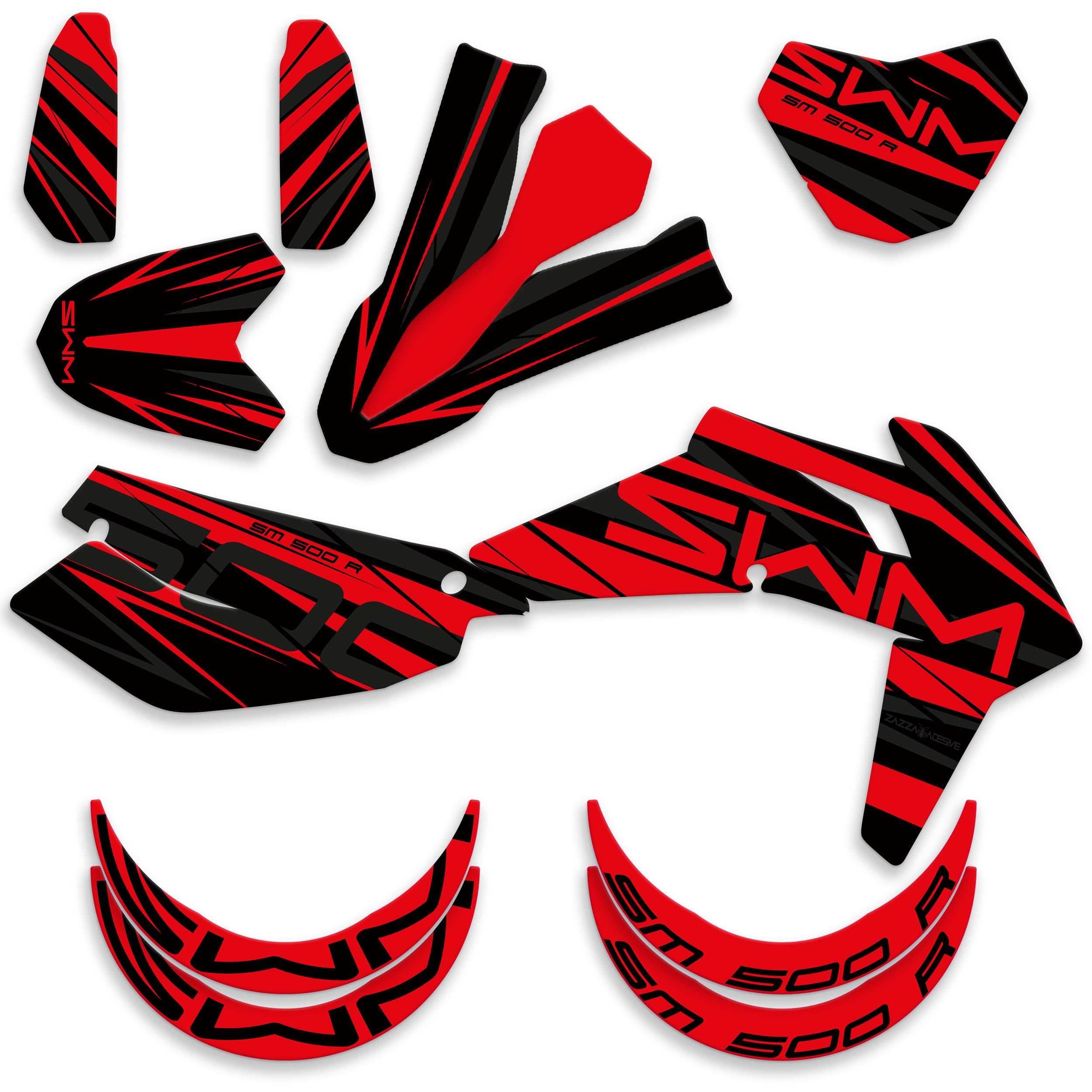 kit grafiche per Swm SM 500 R rossa - Zamode