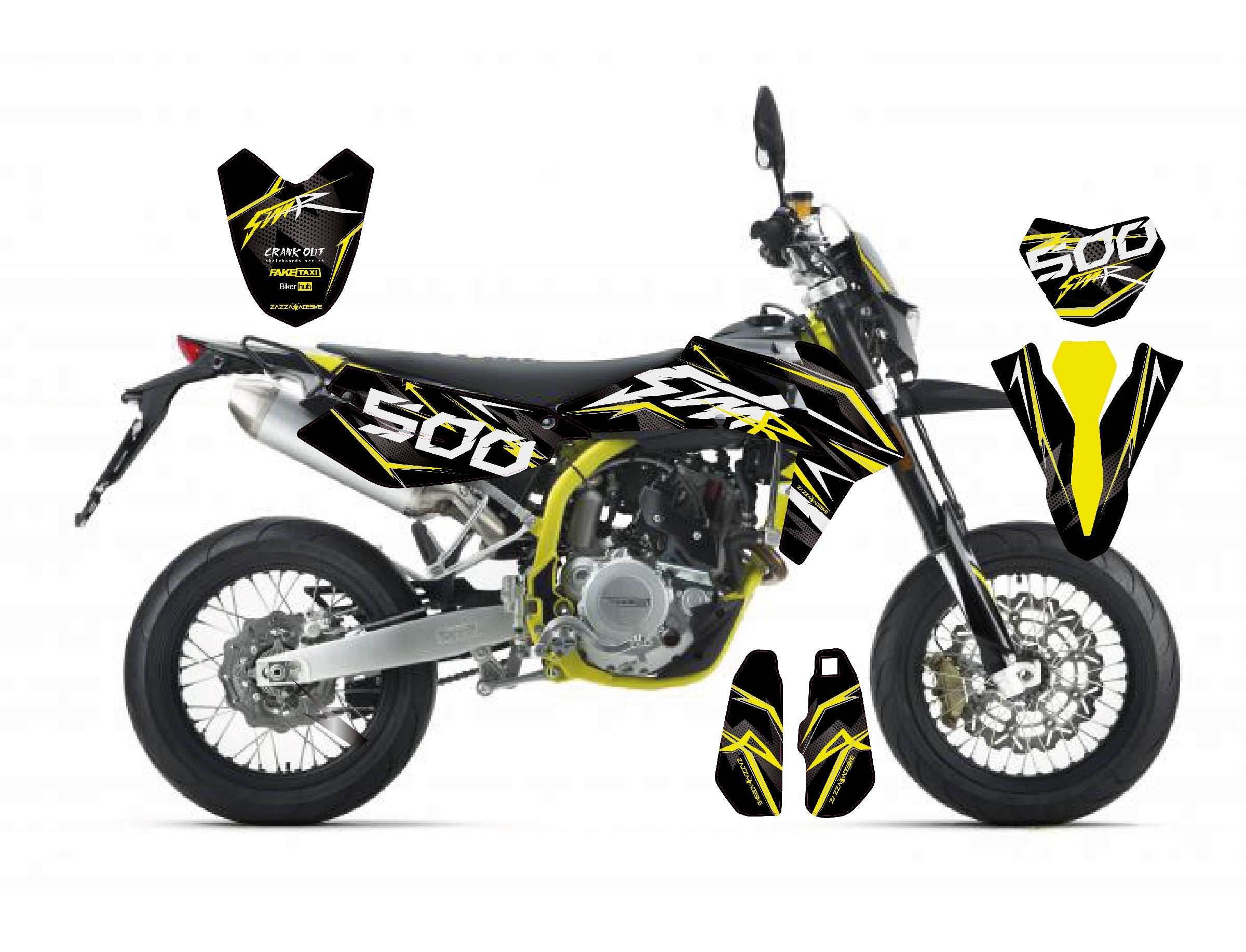 kit grafiche per Swm SM 500 R gialla crazy - Zamode