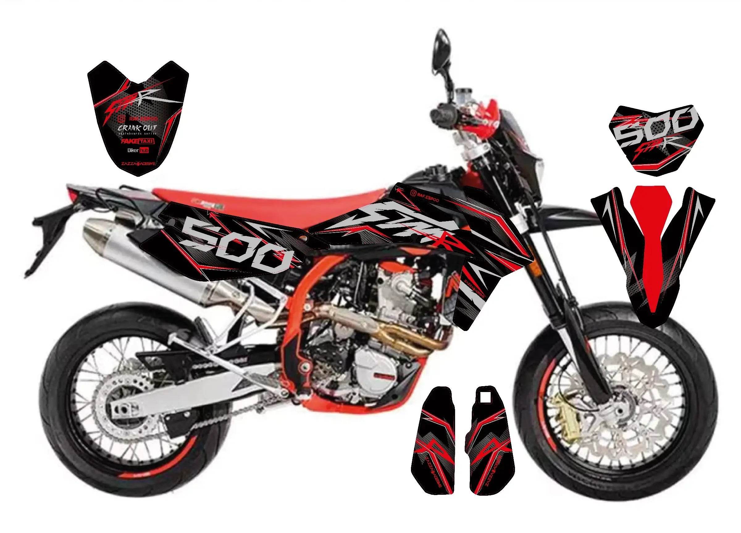 kit grafiche per Swm SM 500 R rossa crazy - Zamode