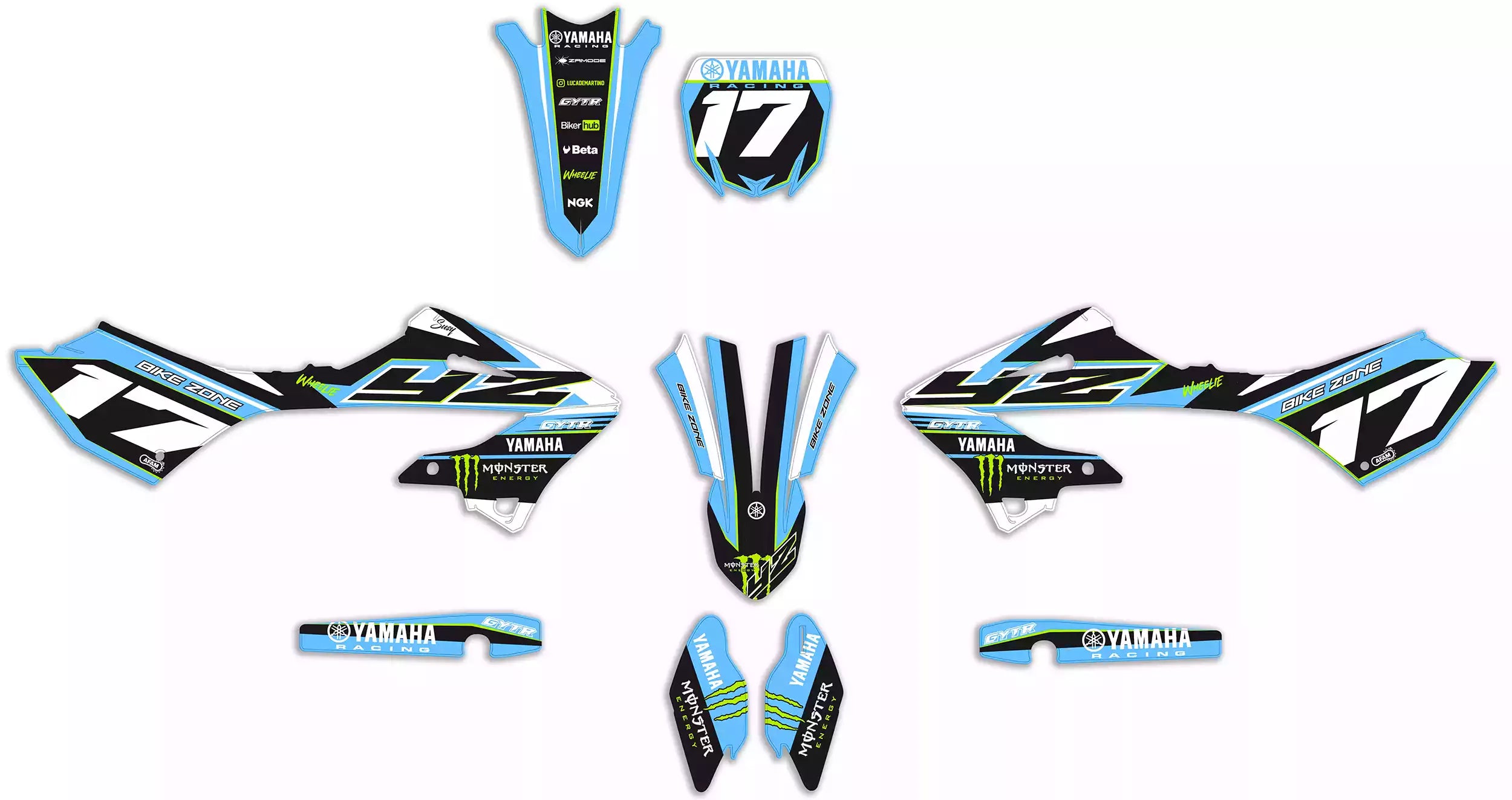 Graphic kit for YZ 125/250 2022/2024 Light Blue
