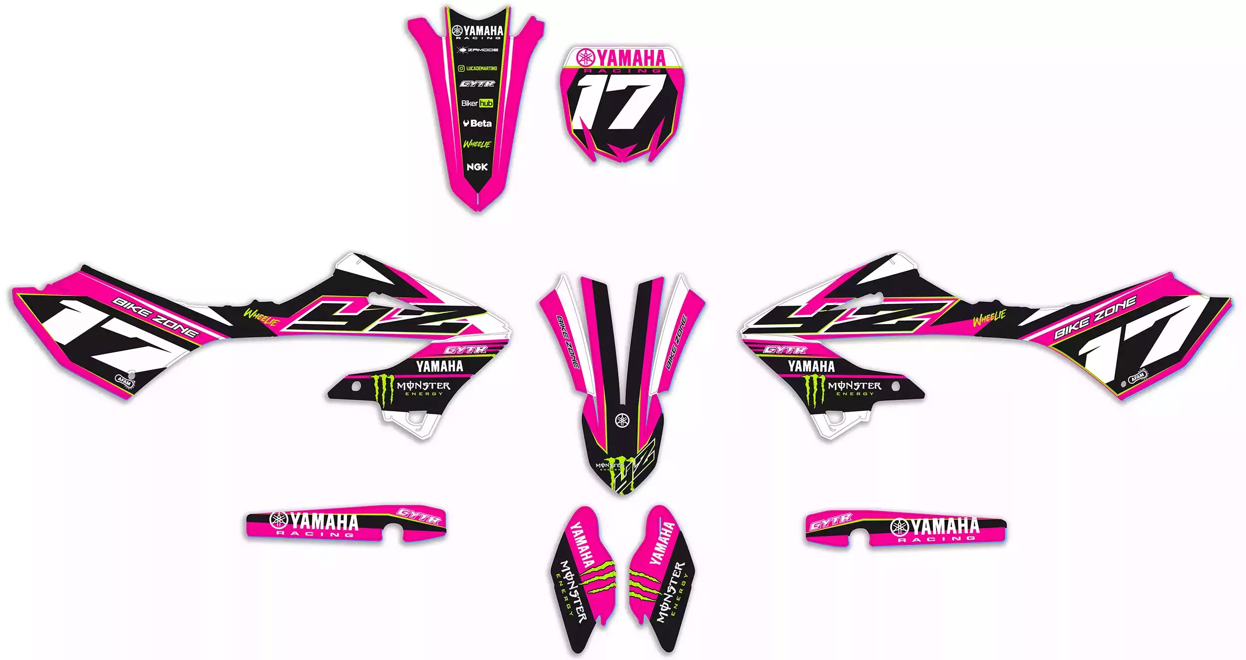 Graphic kit for YZ 125/250 2022/2024 fuchsia